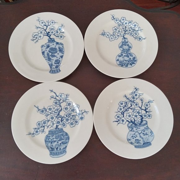 Fitz & Floyd Chinoiserie In Glaze Blue Salad Plates, Set of 4 - Picture 7 of 7